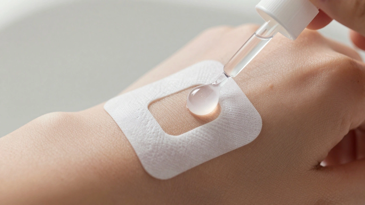 Patchtest van massageolie op binnenkant pols