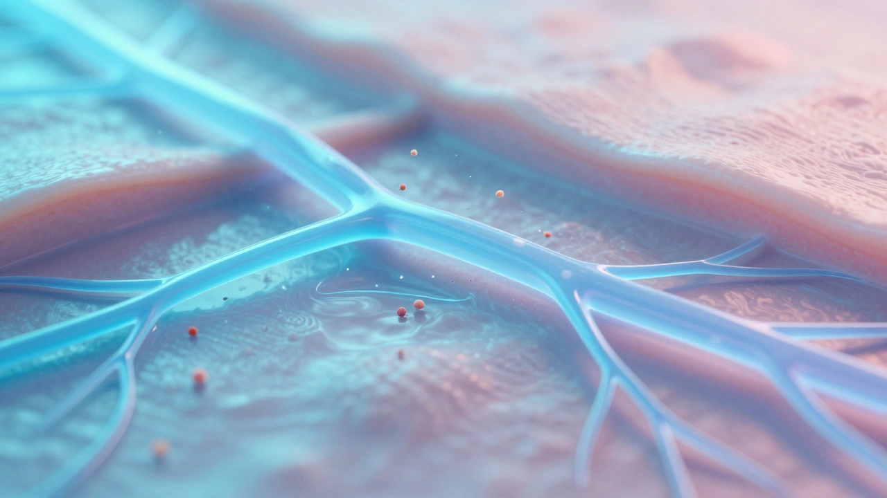 Abstracte voorstelling van heldere lymfevloeistofstroming